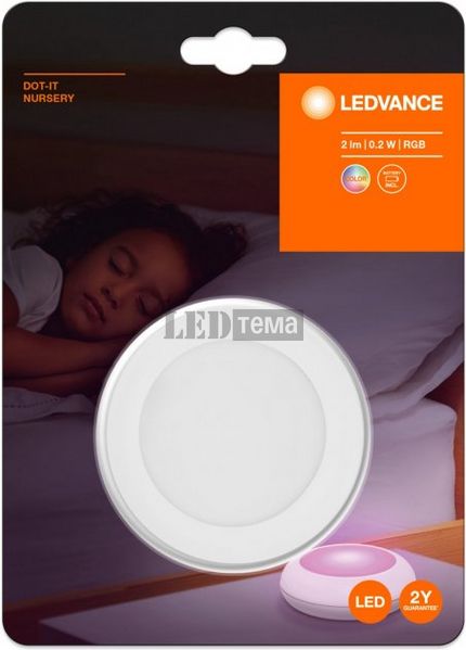 Светильник-ночник Ledvance 0,2 Вт Dot-It Nursery RGB touch click белый на батарейках (4058075575615) 4058075575615 фото