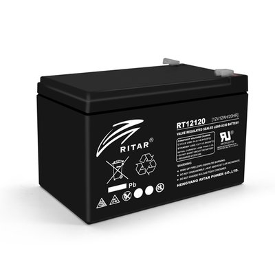 Аккумуляторная батарея AGM RITAR RT12120B, Black Case, 12V 12.0Ah (151х98х 95 (101) ) Q4 RT12120B фото
