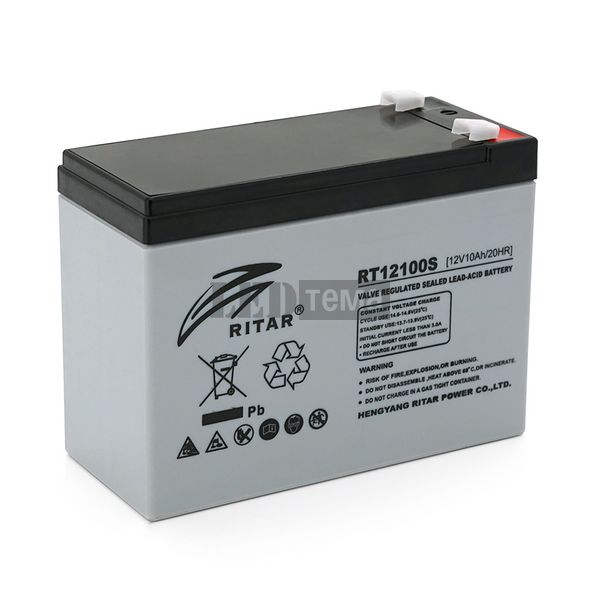 Аккумуляторная батарея AGM RITAR RT12100S, Gray Case, 12V 10.0Ah ( 151 х 98 х 95 (101 ) ) Q8 RT12100S фото