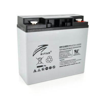 Аккумуляторная батарея AGM RITAR HR1288W, Gray Case, 12V 22.0Ah ( 181 х 77 х 167 (167 ) 6.50kg Q4 HR1288W фото