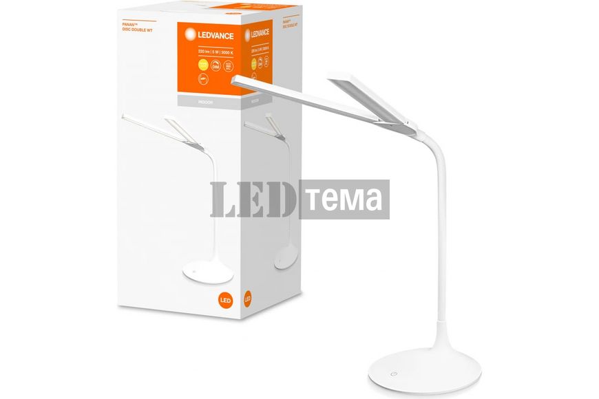 Настольная офисная лампа LEDVANCE Panan Disc Double LED 5 Вт белый (4058075301733) 4058075301733 фото