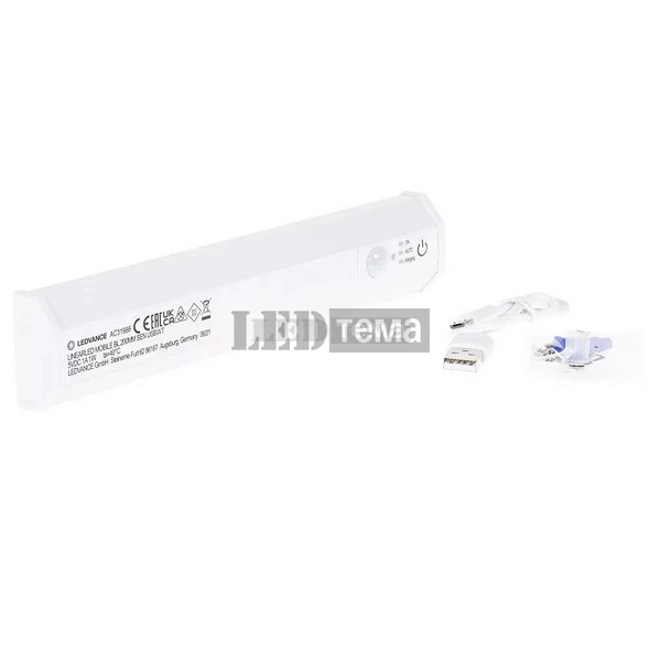 Світильник Linear LED Mobile Backlight sensor 200mm 1Вт 50 лм. 4000К 200 мм. SEN USB WT з дат. руху й освітленості вбуд. акумулятор (4058075610484) 4058075610484 фото