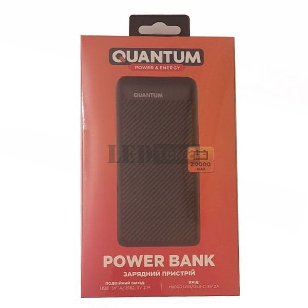 Универсальный мобильный аккумулятор (Power bank) Quantum QM-PB1020 black 20 000mAh 3.7V (2-USB) QM-PB1020 фото