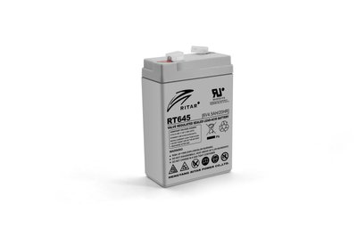 Акумуляторна батарея AGM RITAR RT645, Gray Case, 6V 4.5Ah ( 70х47х99 (105) ) Q20 RT645 фото