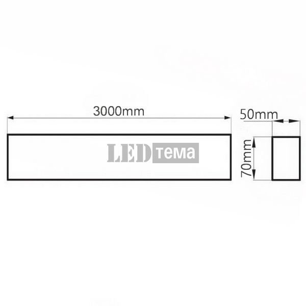 Ledstream LTT 3000мм 88вт 5500К Світильник лінійний світлодіодний в алюмінієвому корпусі (ltt300885b) ltt240725b фото