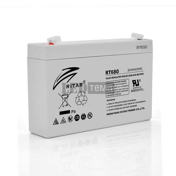 Аккумуляторная батарея AGM RITAR RT680, Black Case, 6V 8Ah (151х34х94 (100)) Q10 RT680 фото